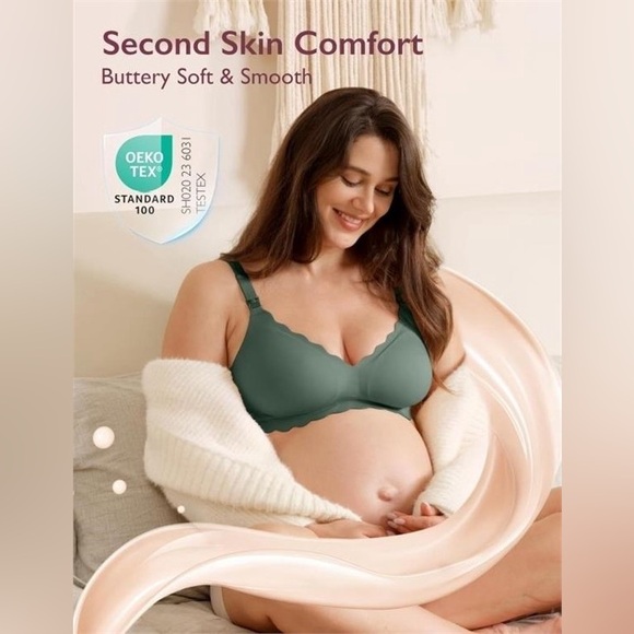 NWT Momcozy Nursing Bra for Breastfeeding, Size Medium, Teal, Jelly Strip - Picture 2 of 5